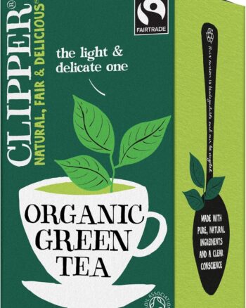Clipper Organic Pure Green Tea Bags, Box of 40 Teabags | Uplifting Antioxidant-Rich Daily Wellness | Unbleached & Biodegradable