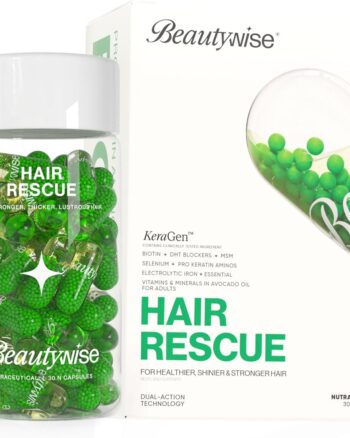 Beautywiseshop Hair Rescue Capsules | Biotin, Pro Keratin Amino Acids & DHT Blocker Blend | Supports Hair Strength & Thickness | Dual Action Hair Care Supplement for Men & Women