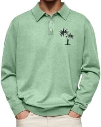 Men's Golf Polo Shirts Long Sleeve Outdoor Breathable Tall Size Sports Work Tee Soft Lightweight Casual Golf Daily Wear All for Males